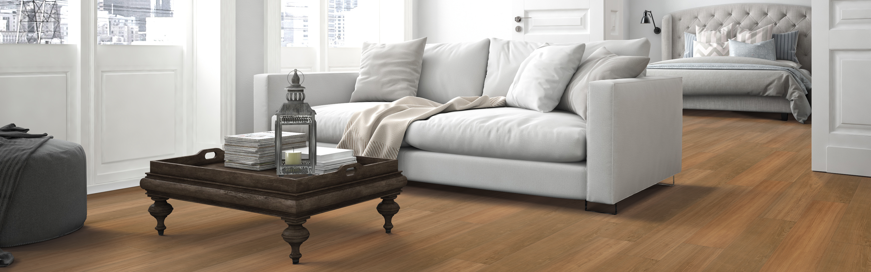 Luxury vinyl plank in bedroom