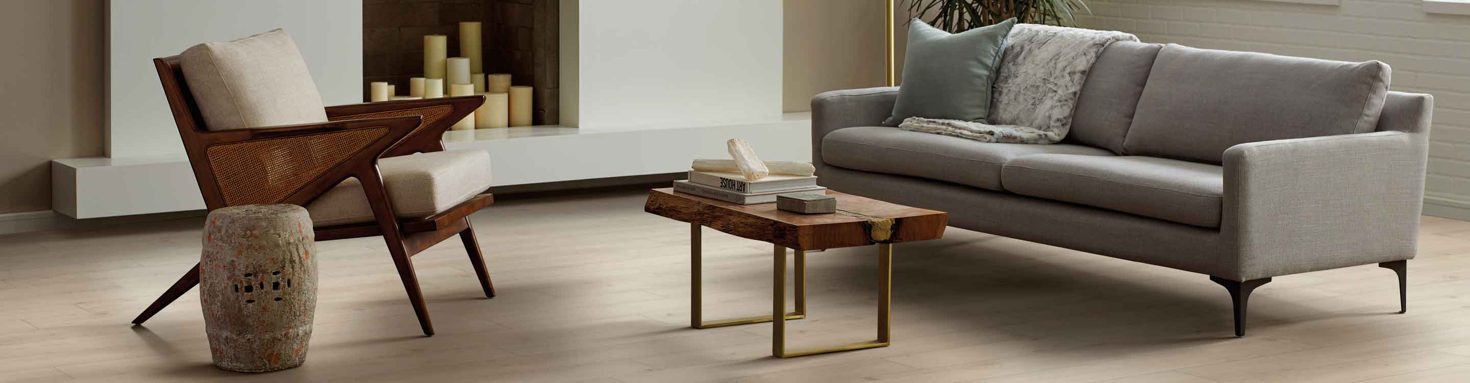 Luxury vinyl plank in living room